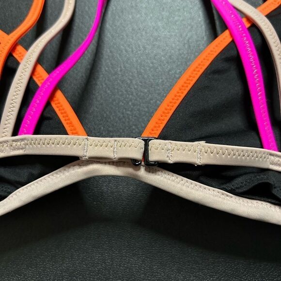 Victoria’s Secret Black Bikini Top with Neon Straps - Picture 5 of 7